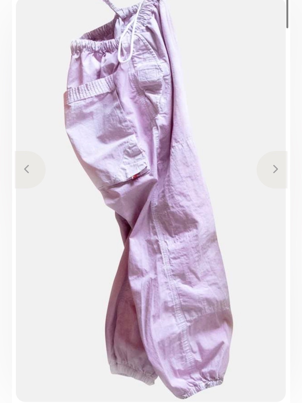 FREECITY OUTOFSIGHT POPLIN/AIR FLAP/SNAP JUMP PANT- size small in LAVENDER